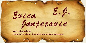 Evica Janjetović vizit kartica